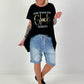 Long T-Shirt Luck - black