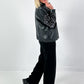 Blousonjack in lederlook, model "Glam&amp;Glow" - zwart