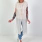Mesh shirt with overlapping perforated pattern - beige