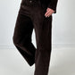 Wijde corduroy broek "Sarandra" - chocolade
