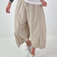 Ballon Hose mit raffiniertem Beinabschluss -beige