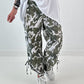 Cargo camouflage broek met smokwerk aan de pijp - kaki-wit