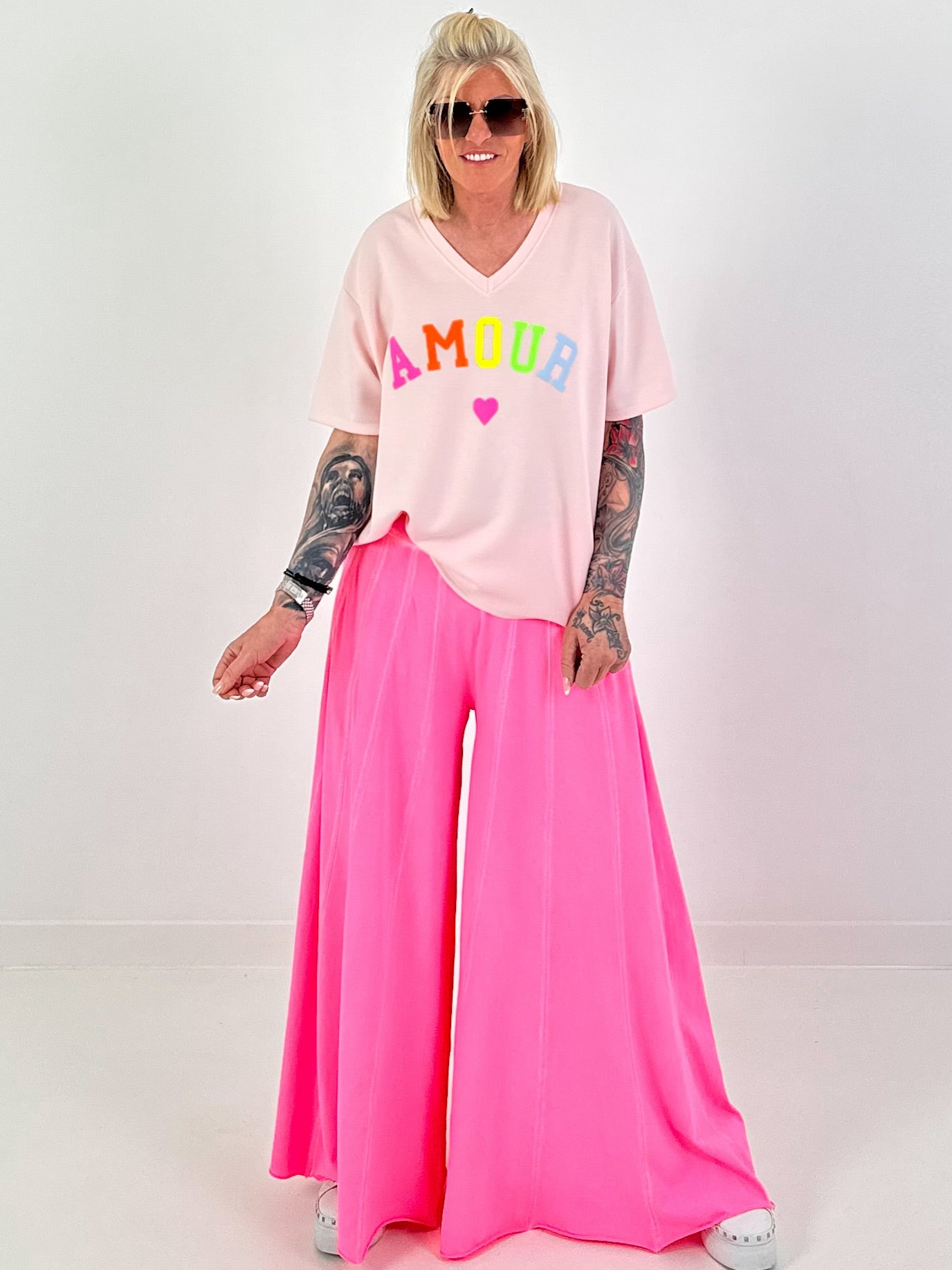 Sweat T-Shirt Amour - rosa