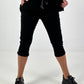 Capri Pants with Tie Waist - black