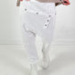 Baggy Hose Modell "Button-Belt" - weiss ( lieferbar ab ca. 12.12.25)