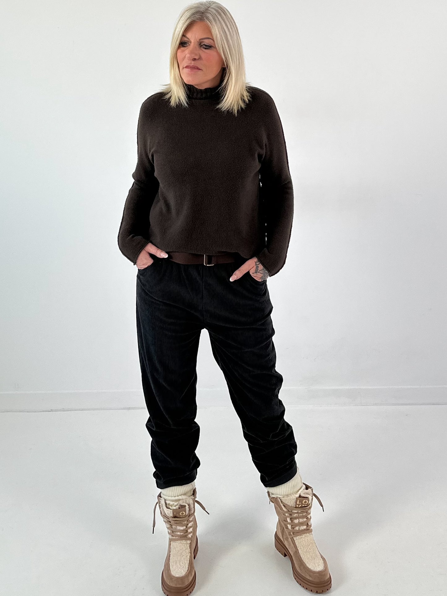 Corduroy trousers model "Soft Comfort" - anthracite