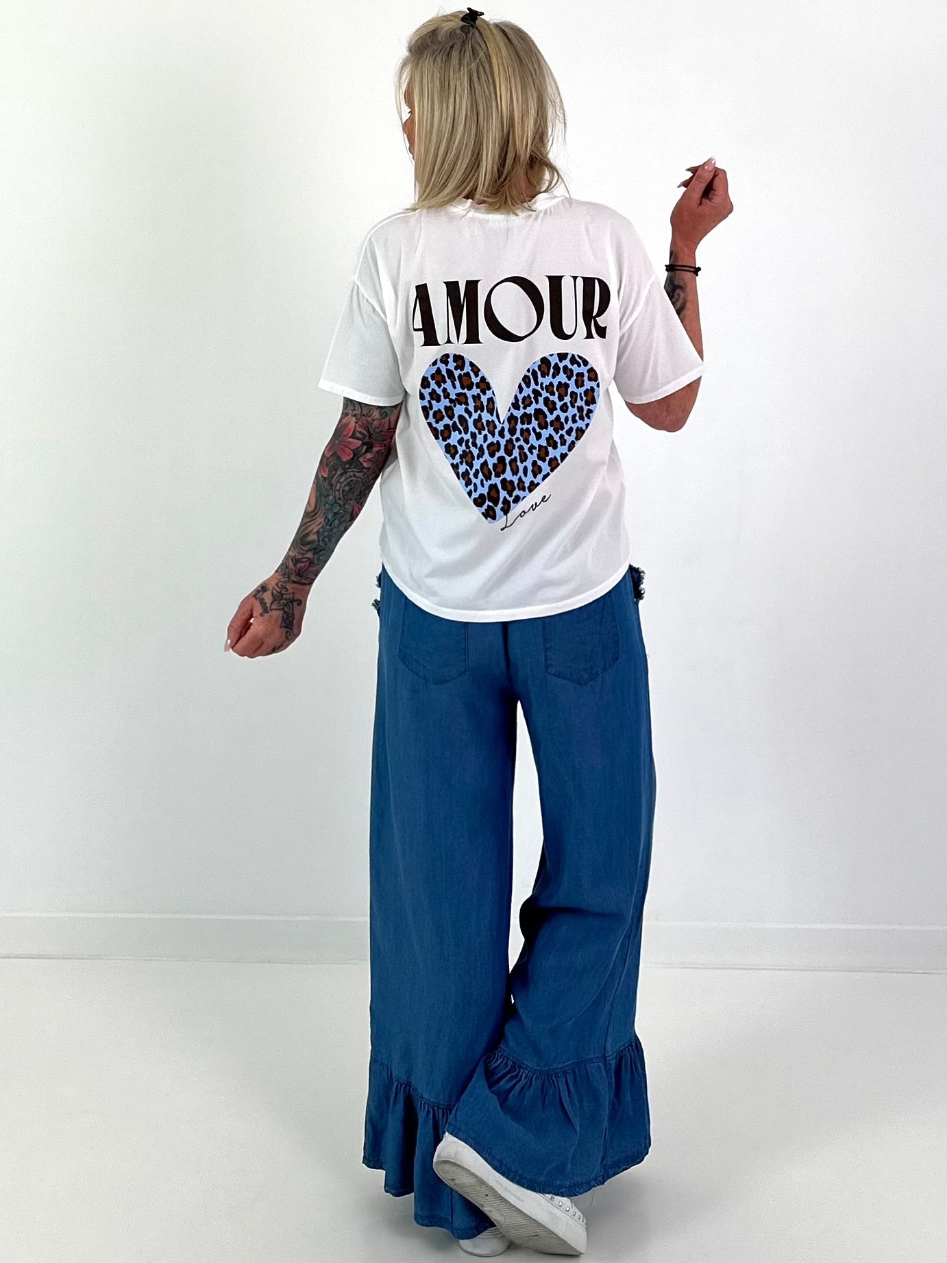 T-Shirt Amour Leo - white-light blue