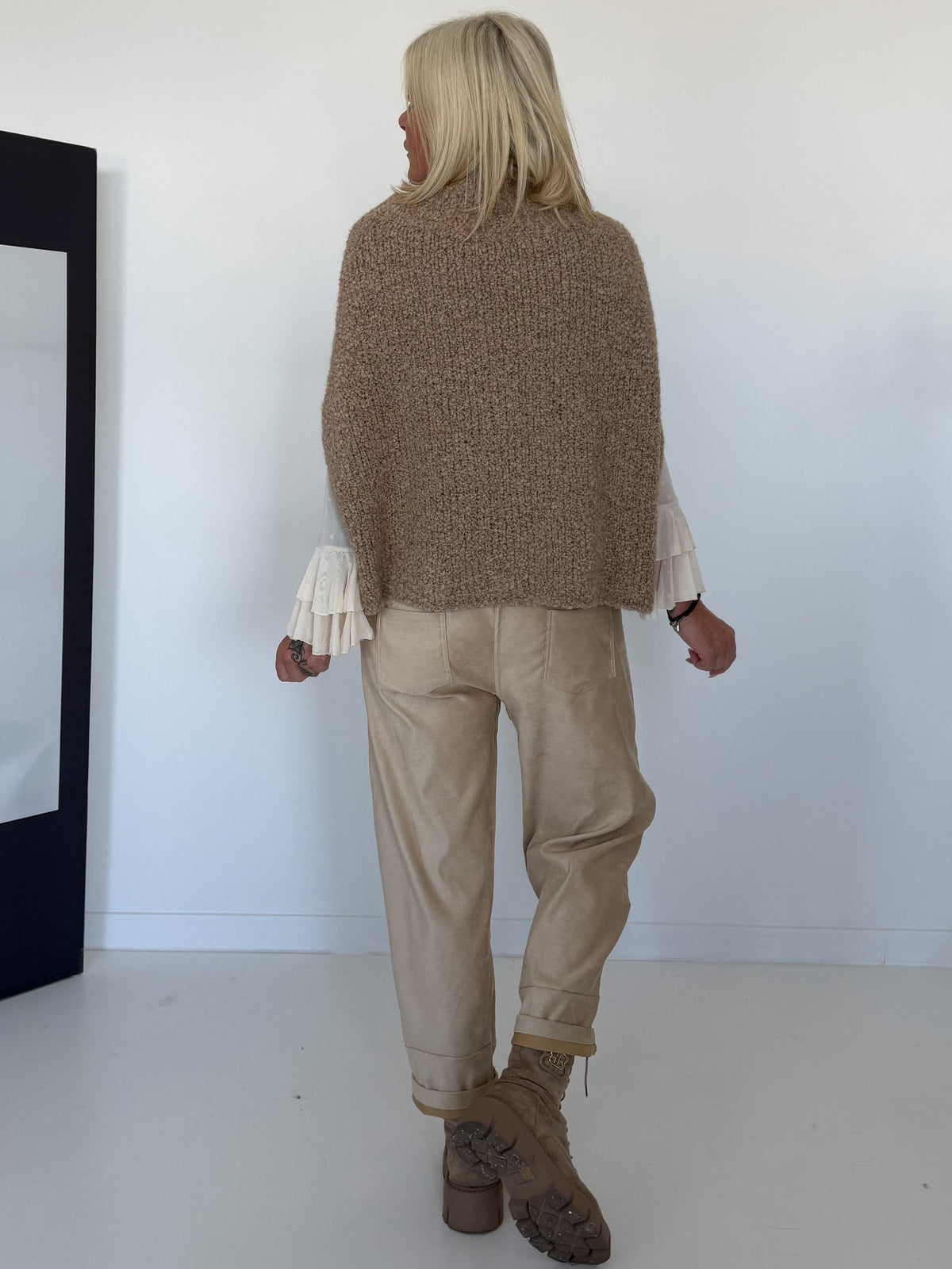 Kuscheliger Grobstrick-Pullunder - camel