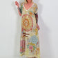 Knitted dress with lurex and sun print - multicoloured