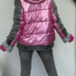 denim jacket with quilted vest - candy