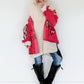 Oversized Jeansjacke mit Pailletten - used-red (lieferbar ab ca. 01.09.26)