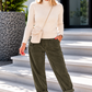 Pullover mit Stehkragen - beige