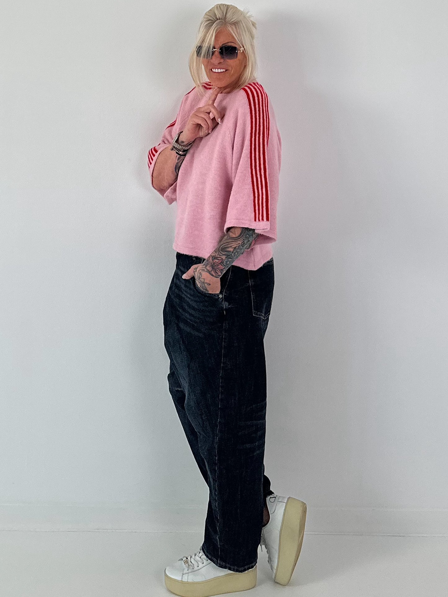 Pullover mit halbem Arm - rosa