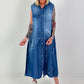 Hooded denim dress - dark blue