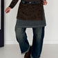 Ballonjeans mit abnehmbarem Layer-Detail - used-denim