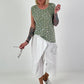 Ripp Top mit Glitzer Leo - khaki