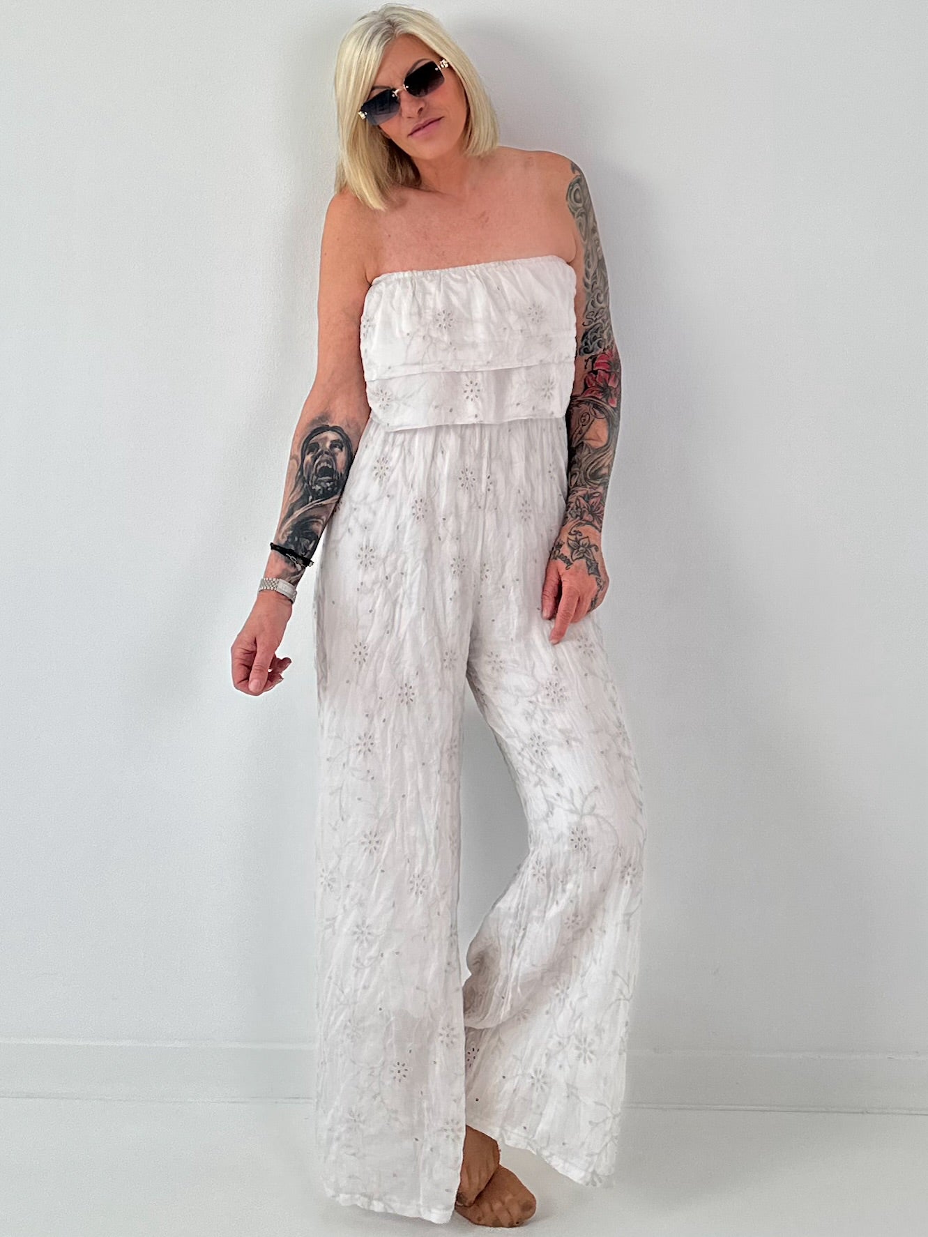 Romantischer Sommer Overall - beige