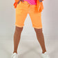 Shorts with Tie Waist - Neon Orange