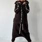 Cuddly knit cardigan with XXL fur collar - mocha