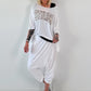Poncho Shirt mit Schriftzug - weiss
