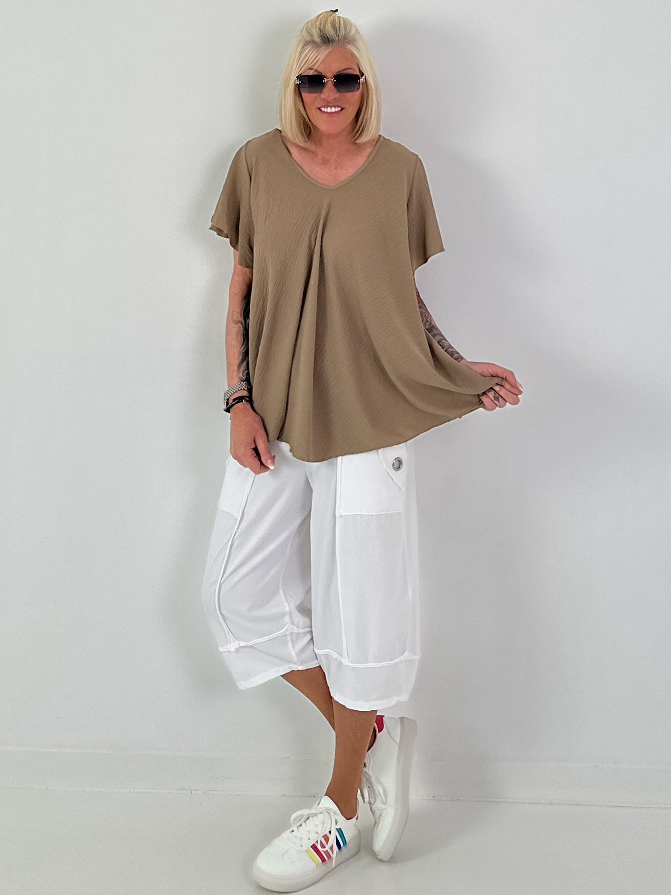 Light Textured T-Shirt - Taupe