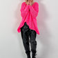 Grof gebreide trui model "Mellow Mix" - neonroze