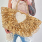 XL Korb mit Pailletten- und Perlendetails - beige