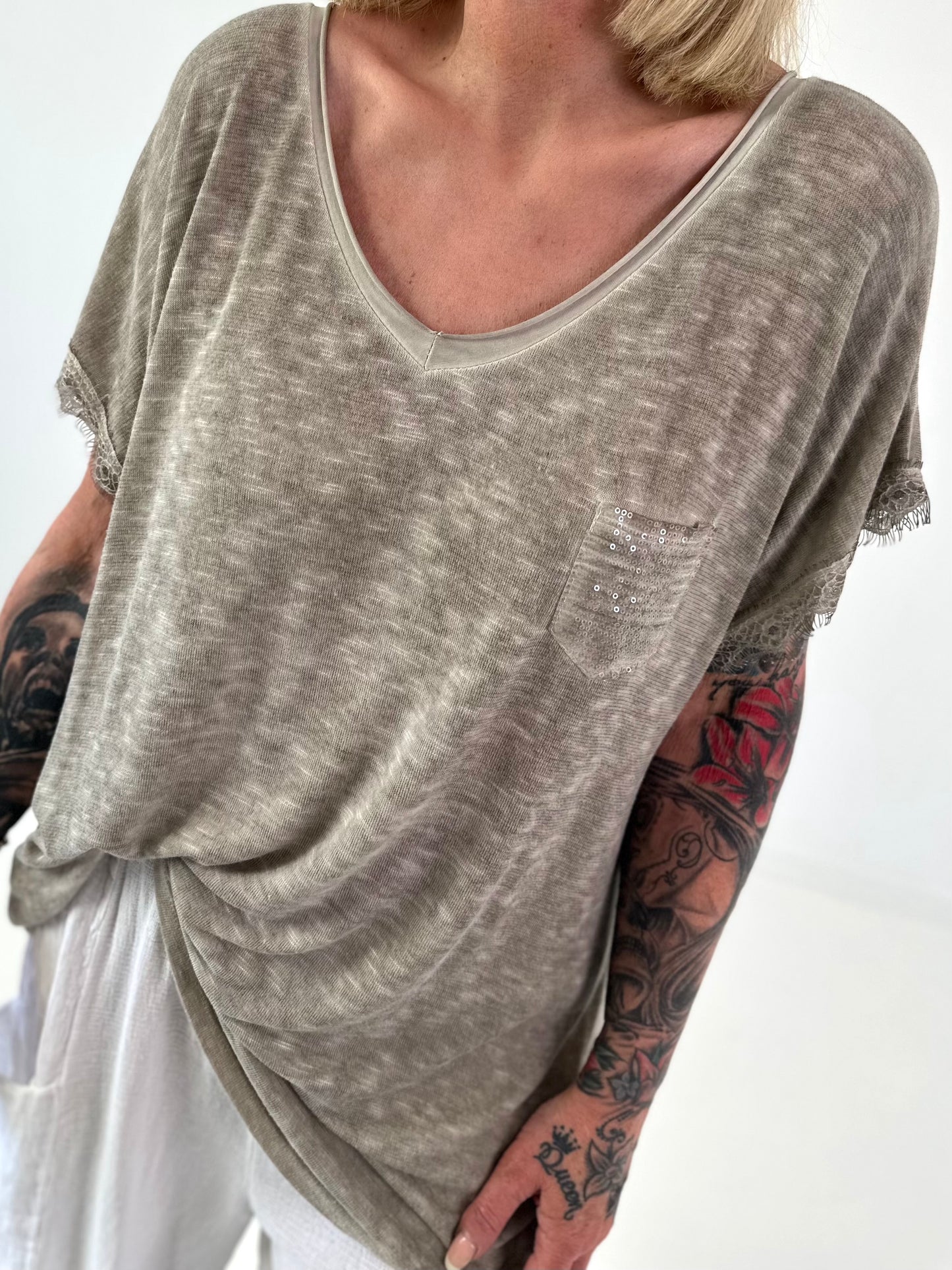 Fine knit shirt Mouse - beige