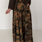 Palazzo sweatpants in camouflage look - mocha-multicolored