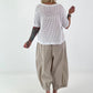 Strick Shirt mit Lochmuster - weiss