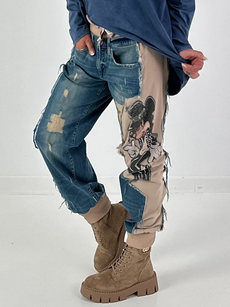Jogg-Jeans im used Look Moonwalk Mouse - denim