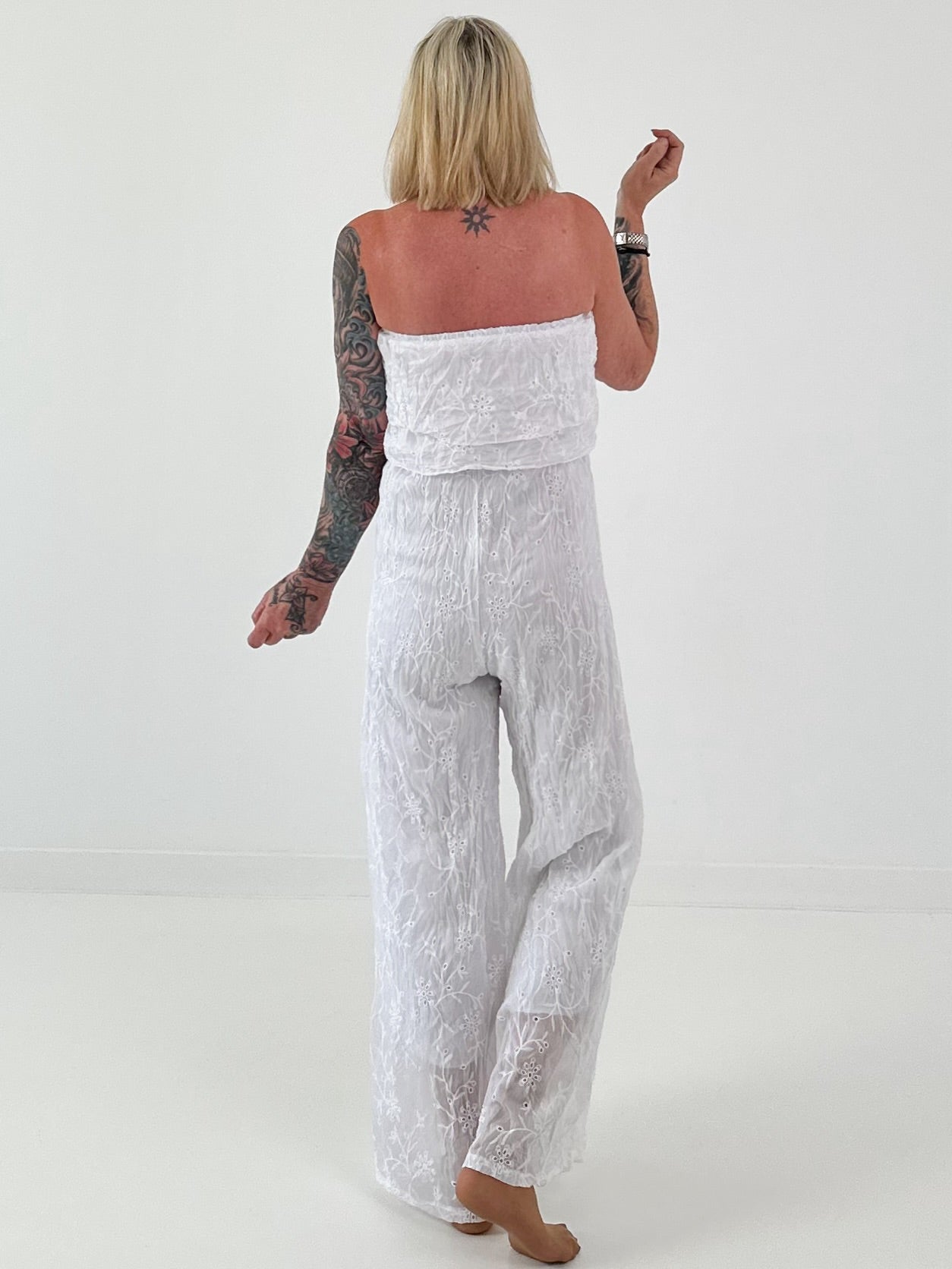 Romantischer Sommer Overall - weiss