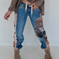 Jogg-Jeans im Used Look Leopard - denim