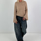 Weicher Pullover mit stylischen Trompetenärmeln - camel