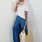 Wide Ruffle Jeans - Dark Blue