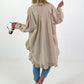 Oversized blouse met ruches – beige