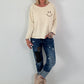 Sweatshirt mit Leo-Print - beige
