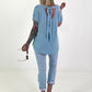 T-Shirt with Back Tie - Light Blue