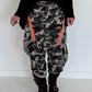 Harembroek met camouflageprint - olijf-taupe-meerkleurig