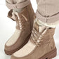 Bootie with teddy fleece, model "Love Crush" - beige