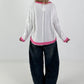 Sweatshirt mit trendigen Sternelementen- weiss