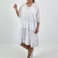 Kleid mit Unterziehtop und Volants - weiss