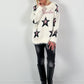 Sweater model "Star Script" - ecru