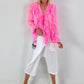 Tunika zum Binden mit Volants - neonpink