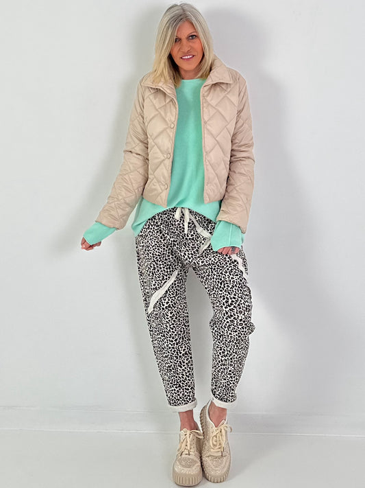 Kurze Steppjacke - beige