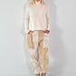 Suede-look trousers, model "Dual Harmony" - ecru-beige
