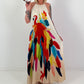 Printed ombré dress - beige multi-colored