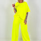 Short-sleeved sweater - neon yellow