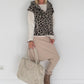 Kurzarm-Hoodie mit All Over Leo-Print - taupe ( lieferbar ab ca. 28.08.26)