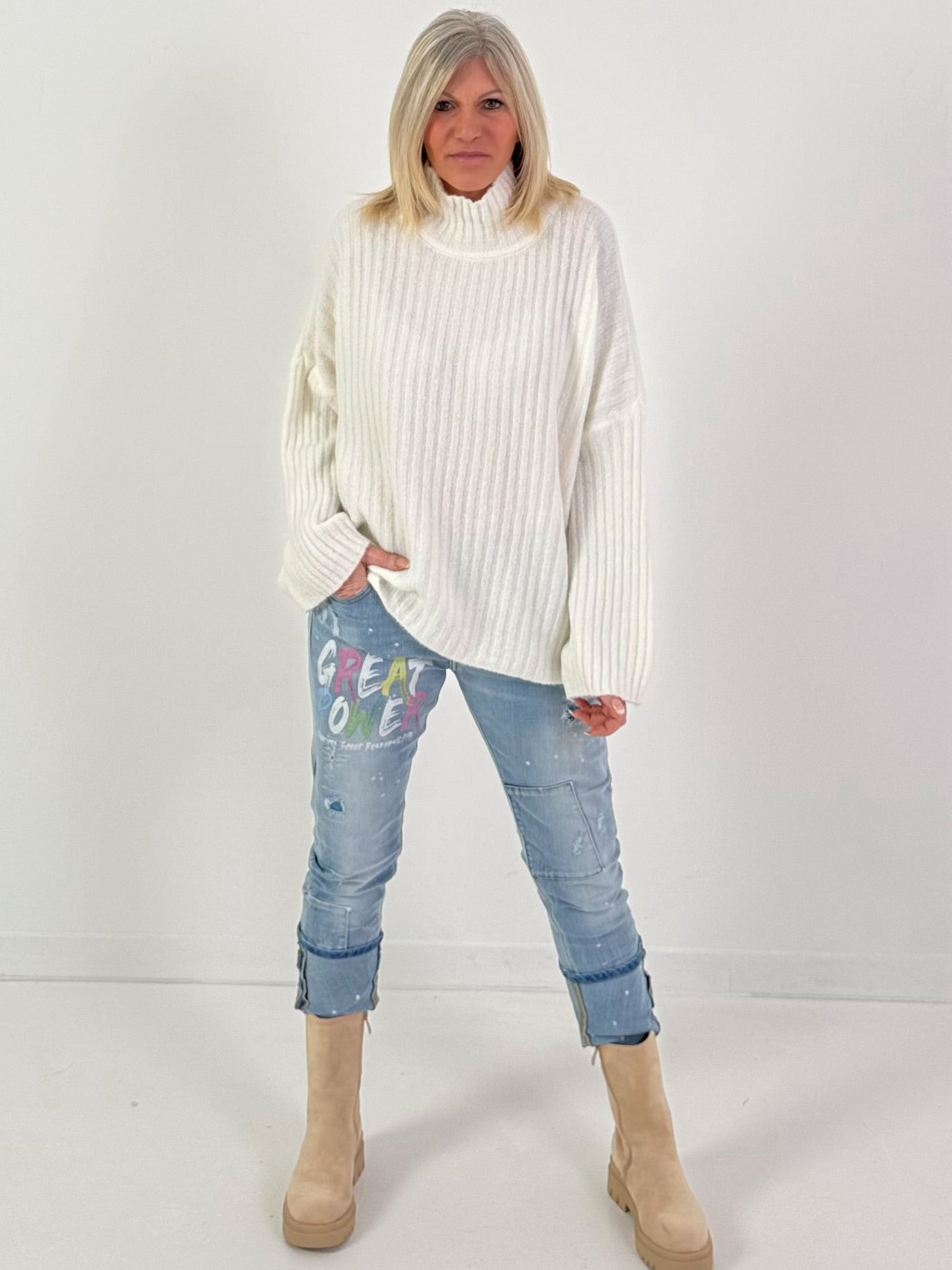 Pullover Modell "Feather Touch" - ecru